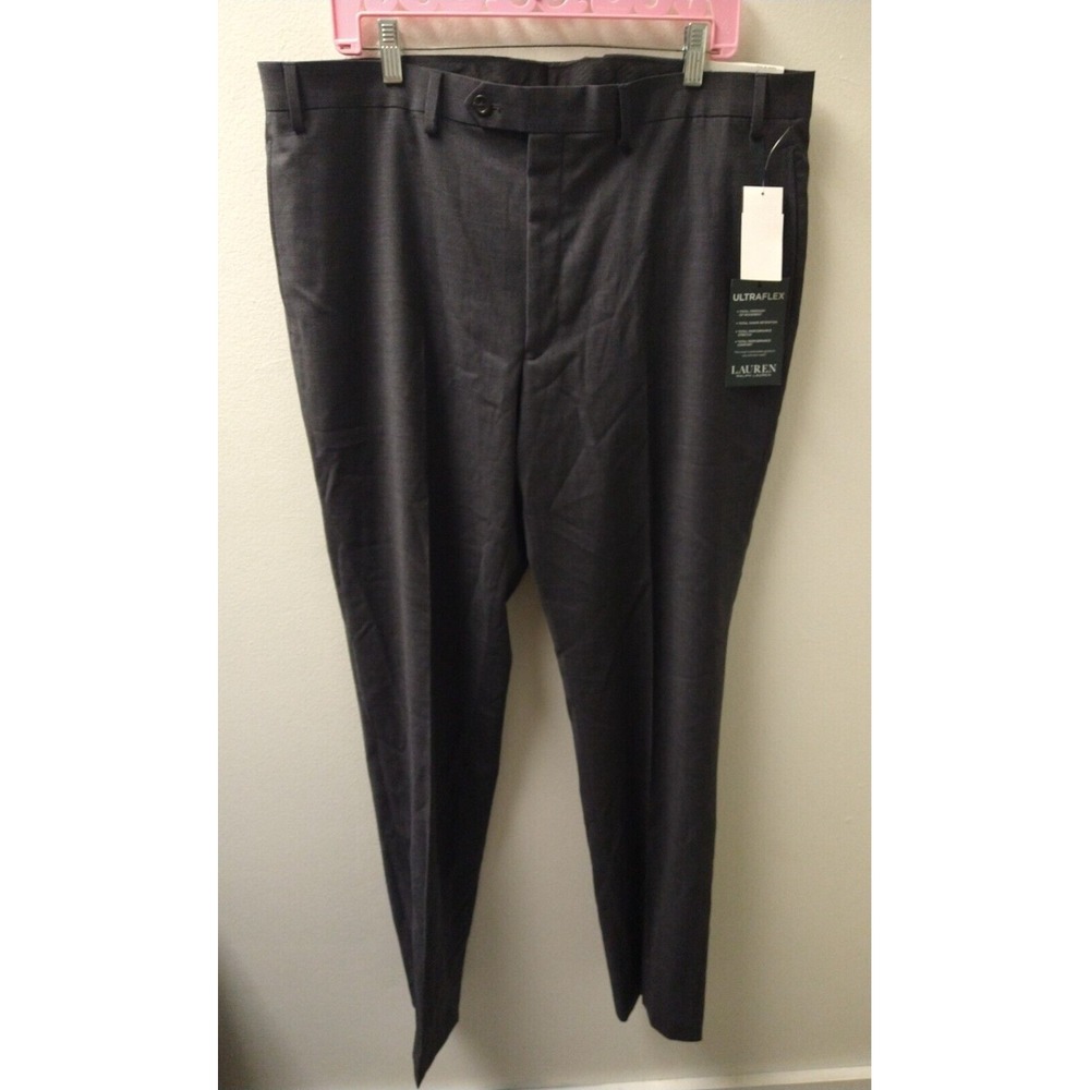 READ Ralph Lauren Wool Blend Mens Pants Embry Ultraflex Charcoal Gray 38" X 34"